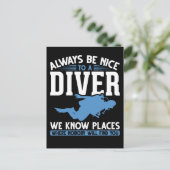 Funny Diver Scuba Diving Postkarte (Stehend Vorderseite)