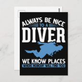 Funny Diver Scuba Diving Postkarte (Vorne/Hinten)