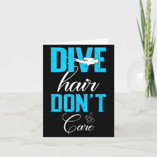 Funny Diving Design Of Dive Hair Don't Care For Fu Karte (Vorderseite)