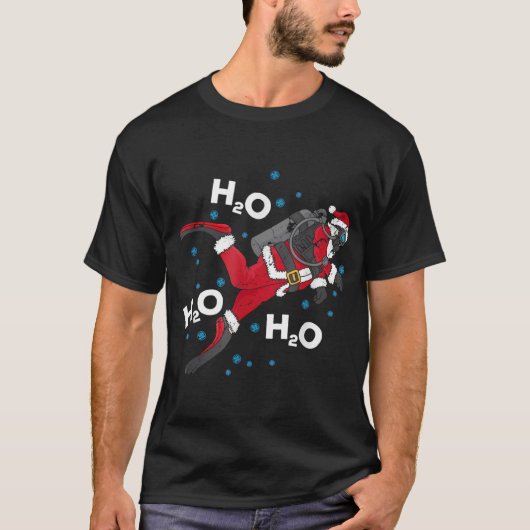 Funny Diving H2O H2O H2O H2O Pun Scuba Christmas P T-Shirt (Vorderseite)