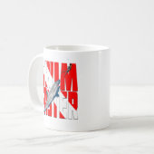Funny Diving Swim schneller Kaffeetasse (Vorderseite Links)