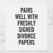 Funny Divorce Papers Weinetikett (Einzelnes Label)