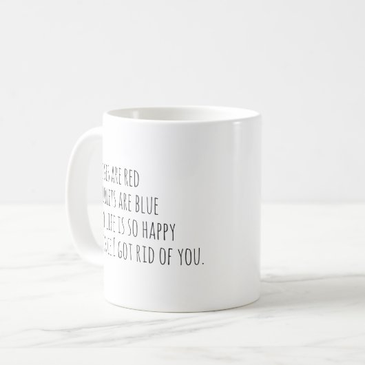 Funny Divoré Gedicht Minimalistisch Kaffee Tasse (Vorderseite Links)