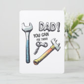 Funny DIY Inspiriert Vatertag-Design mit Tools Einladung (Stehend Vorderseite)