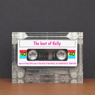 Funny DJ 80er Cassette Tape 40. Geburtstag Brauch Einladung