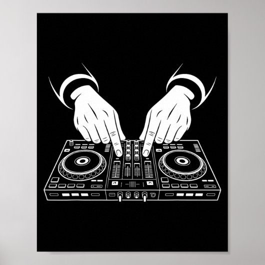 Funny Dj Art Men Women Music Producer Disc Jockey Poster (Vorne)