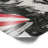 Funny DJ Cat Disco Sound Tech Headphone Music Fotodruck (Ecke)