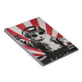 Funny DJ Cat Disco Sound Tech Headphone Music Notizblock (Rechte Seite)