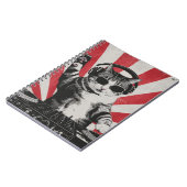 Funny DJ Cat Disco Sound Tech Headphone Music Notizblock (Linke Seite)