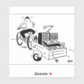 Funny DJ Mobile Disco Record Player Cartoon Aufkleber (Blatt)