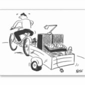 Funny DJ Mobile Disco Record Player Cartoon Aufkleber (Vorderseite)