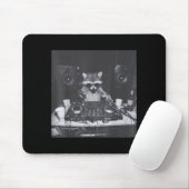 Funny Dj Raccoon House Party Sound Tech Music Tras Mousepad (Mit Mouse)