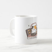 Funny DJ Scratch Cat Auf Turntable Kaffeetasse (Vorderseite Links)
