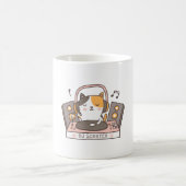 Funny DJ Scratch Cat Auf Turntable Kaffeetasse (Mittel)