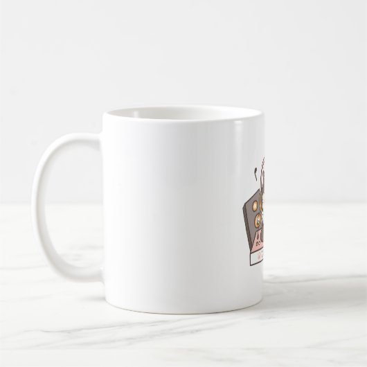 Funny DJ Scratch Cat Auf Turntable Kaffeetasse (Links)