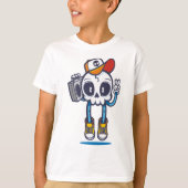 Funny Dj Skull T-Shirt (Vorderseite)