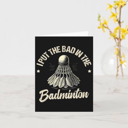 Funny Dminton Player Liebe Shuttle Design 1 Karte (Gelbe Blume)