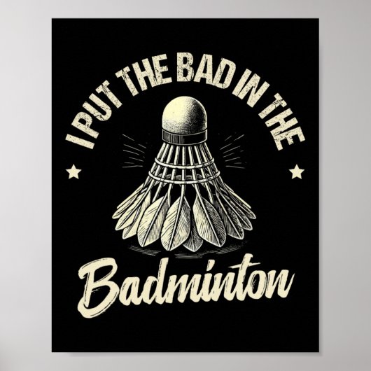 Funny Dminton Player Liebe Shuttle Design 1 Poster (Vorne)