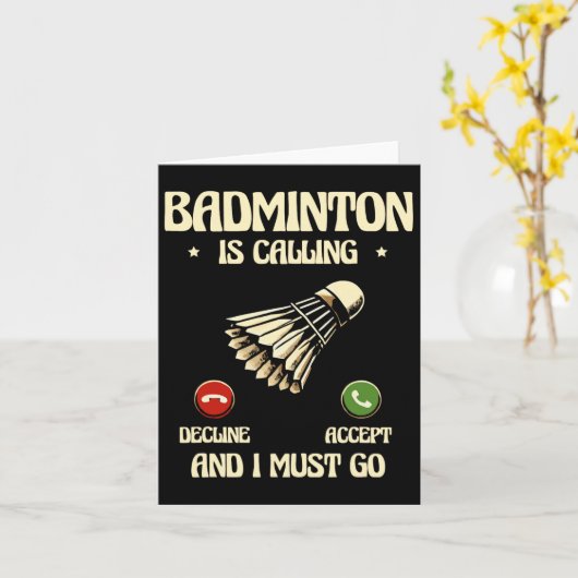 Funny Dminton Player Liebe Shuttle Design 28 Karte (Gelbe Blume)