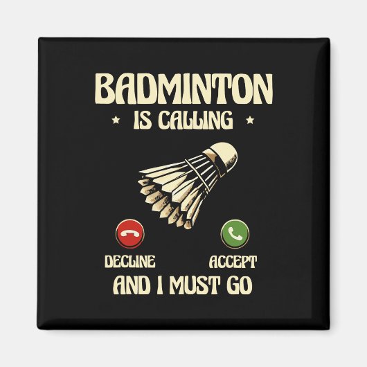 Funny Dminton Player Liebe Shuttle Design 28 Magnet (Vorne)
