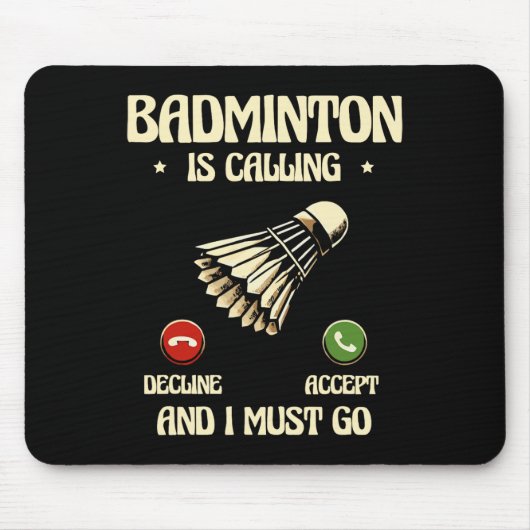 Funny Dminton Player Liebe Shuttle Design 28 Mousepad (Vorne)