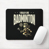 Funny Dminton Player Liebe Shuttle Design 4 Mousepad (Mit Mouse)