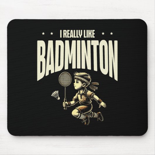 Funny Dminton Player Liebe Shuttle Design 4 Mousepad (Vorne)
