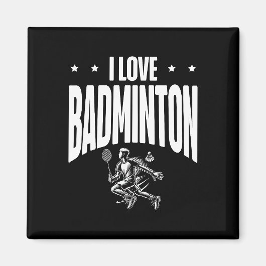 Funny Dminton Player Liebe Shuttle Design 7 Magnet (Vorne)