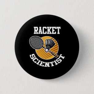 Funny Dminton Player Shirt Racket Scientist Dminto Button