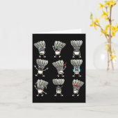 Funny Dminton Shuttle Player Design Men Frauen 8 Karte (Gelbe Blume)