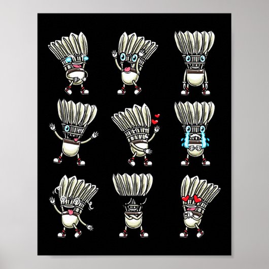 Funny Dminton Shuttle Player Design Men Frauen 8 Poster (Vorne)