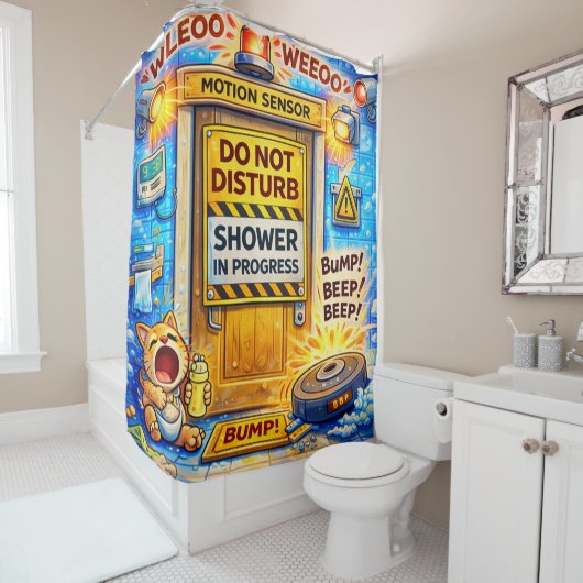 Funny Do Not Disturb Shower Curtain Duschvorhang (Beispiel)