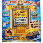 Funny Do Not Disturb Shower Curtain Duschvorhang (Vorderseite)