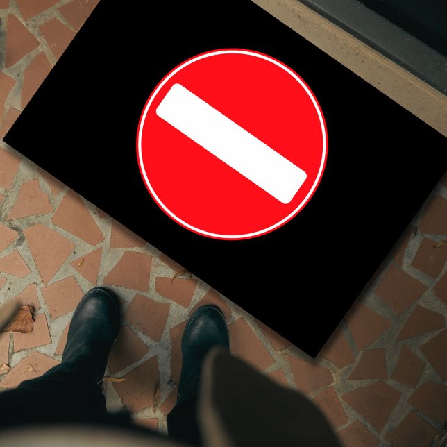 Funny "Do not Enter" Symbol Introvertieren antisoz Fußmatte (This funny "do not enter" symbol doormat is perfect for introverts, the antisocial, and happy loners)