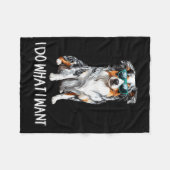 Funny Do What I Want Blue Merle Australian Shepher Fleecedecke (Vorderseite (Horizontal))