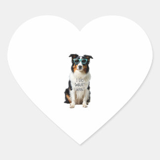 Funny Do What I Want Blue Merle Australian Shepher Herz-Aufkleber