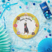 Funny Doberman Birthday Party Paper Plate Pappteller (Party)