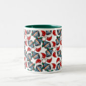 Funny Doberman Christmas Pattern Zweifarbige Tasse (Mittel)