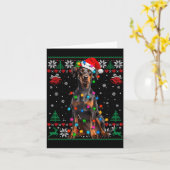 Funny Doberman Christmas Santa Hat Dog Ugly Sweate Karte (Gelbe Blume)
