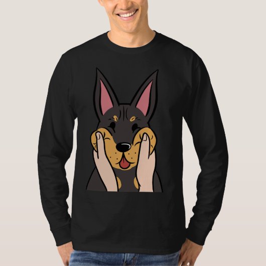 Funny Doberman Chubby Cheeks T-Shirt (Vorderseite)