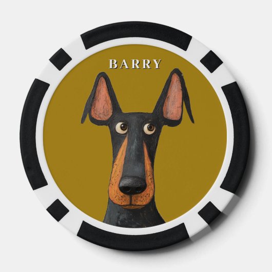 Funny Doberman Dog Black Tan Mustard Yellow Pokerchips (Rückseite)