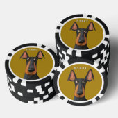 Funny Doberman Dog Black Tan Mustard Yellow Pokerchips (Stapel)