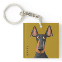 Funny Doberman Dog Black Tan Mustard Yellow