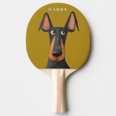 Funny Doberman Dog Black Tan Mustard Yellow Tischtennis Schläger (Vorderseite)
