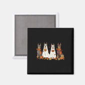 Funny Doberman Dog Ghost Herbst Autumn Leaves Dank Magnet (Vorderseite/Rückseite)