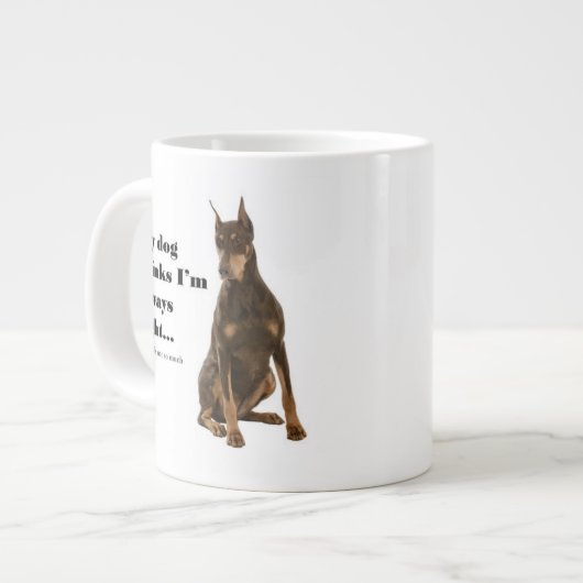 Funny Doberman / Ehefrau Jumbo Tasse (Vorderseite Links)
