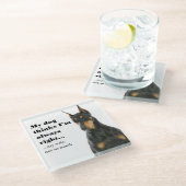 Funny Doberman / Ehefrau Untersetzer (Schrägansicht)