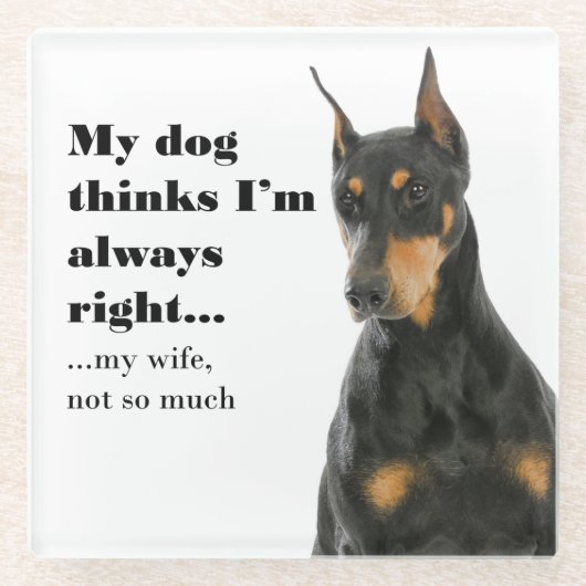 Funny Doberman / Ehefrau Untersetzer (Vorderseite)