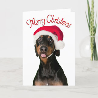 Funny Doberman Hund Weihnachtskarten Feiertagskarte