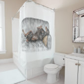 Funny Doberman on Sofa Duschvorhang (Beispiel)